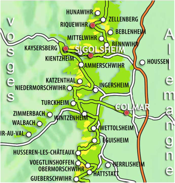 Carte de l'Alsace pittoresque 